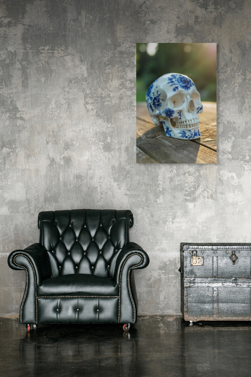 SkullBloom porselein kunst als eyecatcher in interieursetting