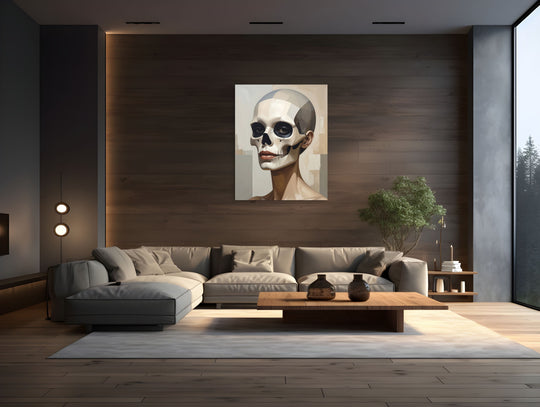 Silver Plated Mirror Veil kunstwerk  in modern interieur