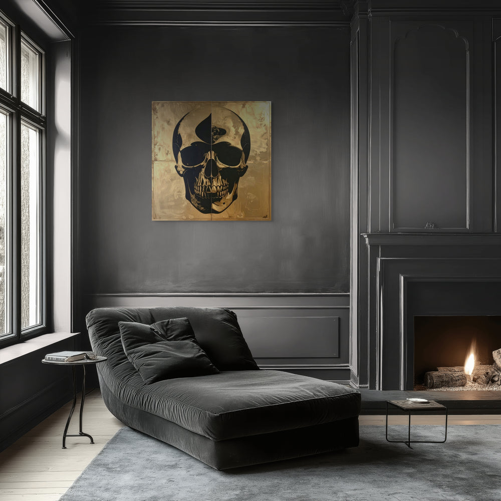 ICON III kunstwerk op Silver Plated Mirror in strak interieur